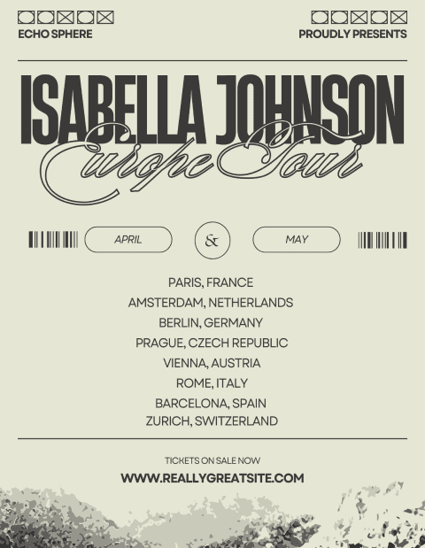 Isabella Johnson - Europe Tour Poster